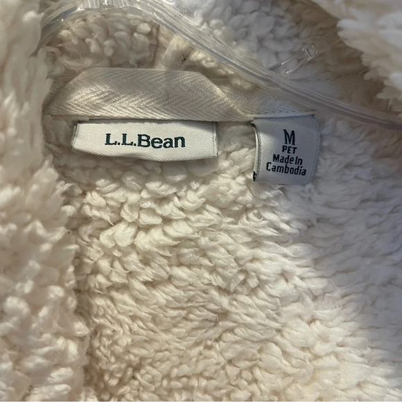 LL Bean Jacket Womens MP Red Plaid Sherpa Lined Open Pocket Collared Heavyweight - Picture 5 of 7